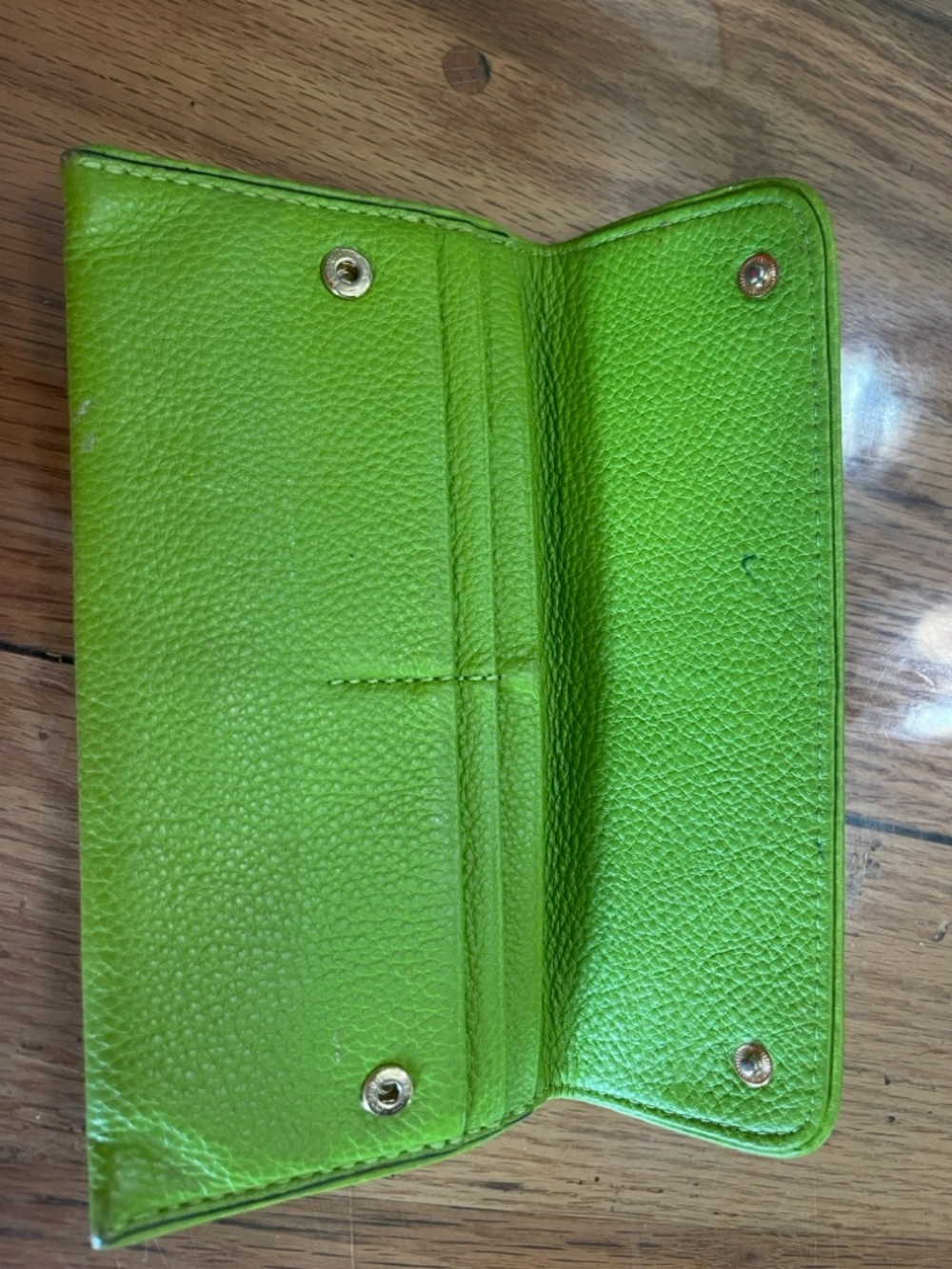 Michael Kors Lime Green Pebbled Leather Continental Wallet - Picture 3 of 8